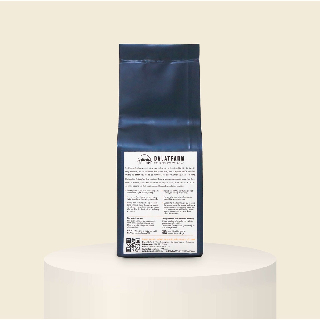Trà Oolong Kim Tuyên Cầu Đất DalatFarm - Túi Thiếc 200Gr