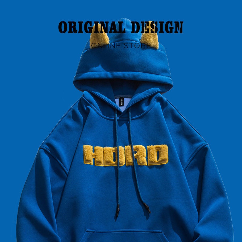 áo khoác nam bomber hàn quốc Áo Khoác Áo Hoodie In Chữ Klein Màu Xanh Dương Thời Trang Nhật Bản Mới Mùa Xuân Cho Nam Và Nữ