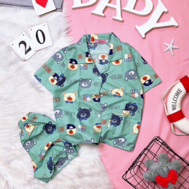 (40 MẪU) Bộ pijama bigsize (60-80 kg)ngắn kate thái cao cấp