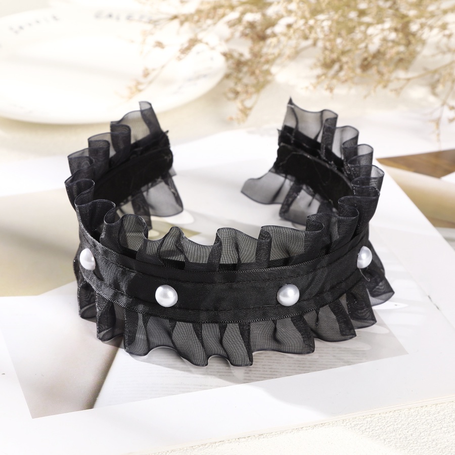 Băng Đô Vải Lưới Phối Ngọc Trai Thời Trang Hàn Quốc Cho Nữ