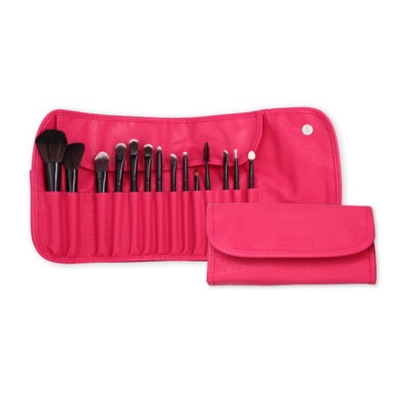 com bo bộ cọ trang điểm 14 cây siêu mịn vacosi mã pc09  vỏ màu Hồng giúp bạn trang điểm dễ dàng  vơi bộ cọ trang điểm
