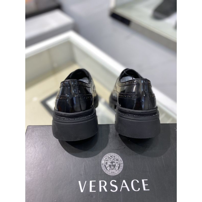 giày lười cho nam da thật cao cấp đế cao mũi tròn Versace