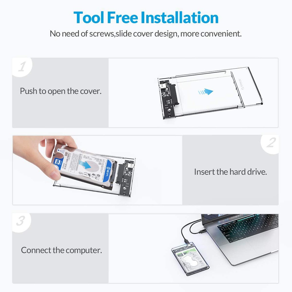 Hộp Chuyển Đổi Ổ Cứng Orico 2139c3 Sata Sang Usb 3.1 Hdd 2.5 Inch 10gbps Trong Suốt Hỗ Trợ 5gbps 4tb Uasp Type C | BigBuy360 - bigbuy360.vn