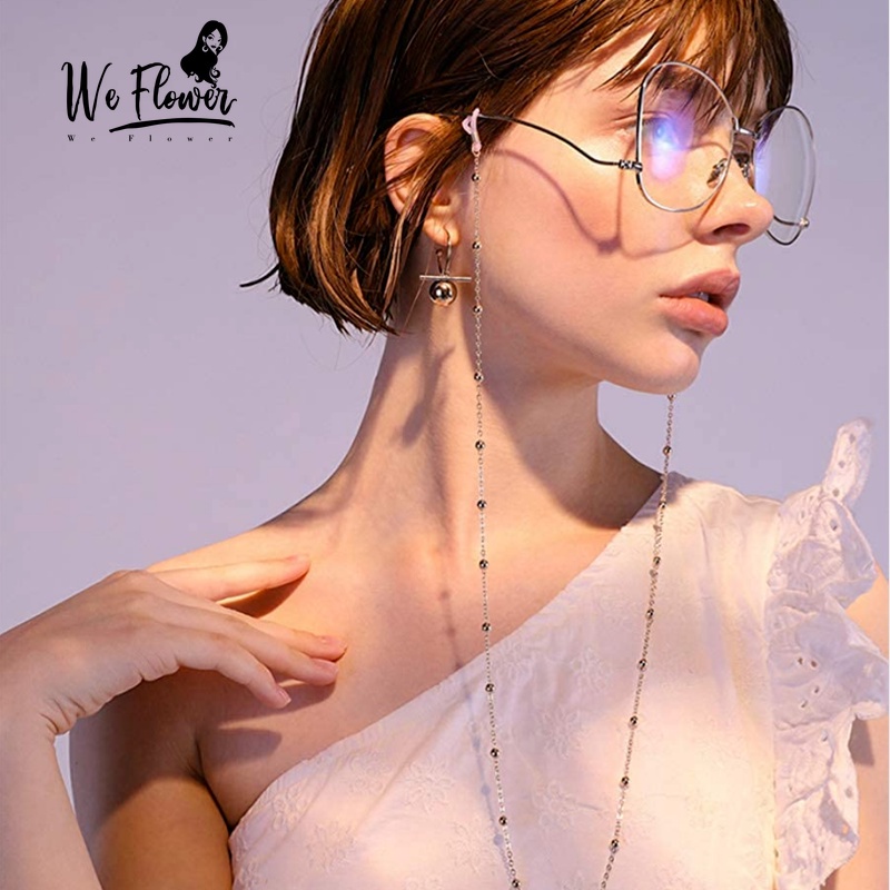 We Flower Dây đeo mắt kính đính hạt vàng đồng thời trang cho nữ
