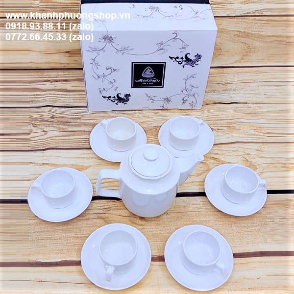 Bộ ấm trà gốm sứ Minh Long - bộ ấm trà