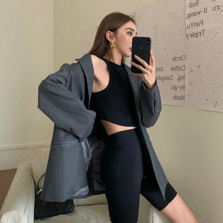 [L2M] Áo len tăm ba lỗ CROPTOP VẠT BẦU màu trơn Quảng Châu cực cá tính