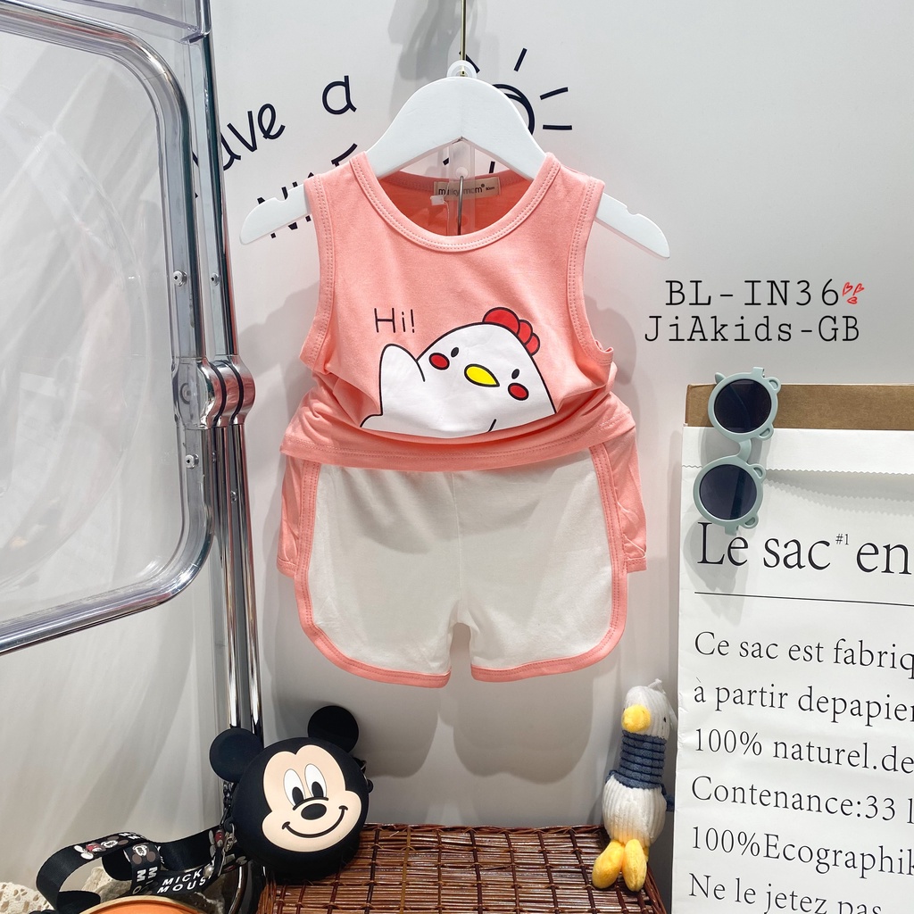[Bé:8-27kg] Bộ Ba Lỗ Minky Mom, Vải Thun Lạnh Thoáng Mát Thiết Kế Mới  Cho Bé Trai, Bé Gái 0-8 Tuổi - Mã: BL-IN36