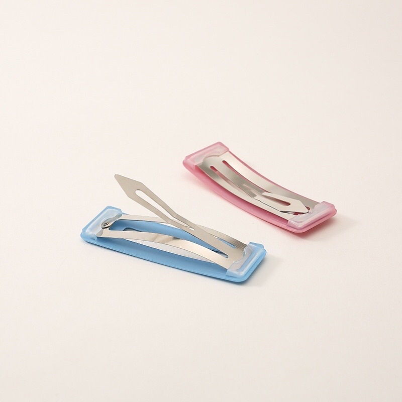 Kẹp tóc mái hình chữ nhật cao cấp iLita giao ngẫu nhiên - cặp bấm mái nữ đẹp màu trơn vintage Hàn Quốc hottrend 2022