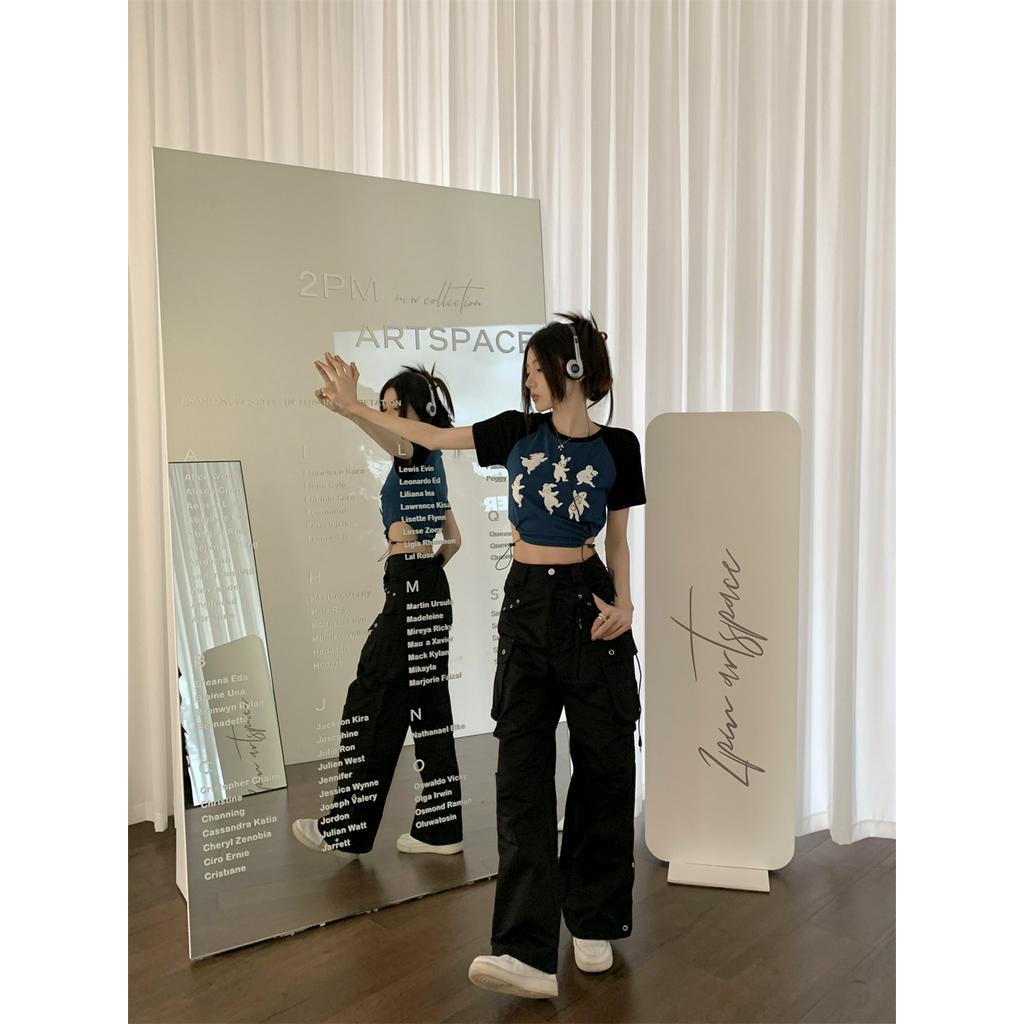 63059 Áo Thun Ngắn Ôm Vừa Vặn Hình Thỏ Nhảy Múa