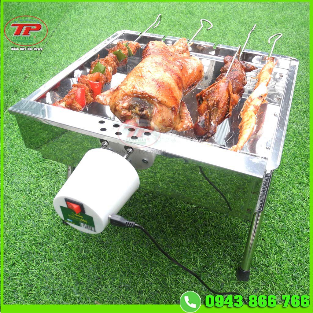 Bếp Nướng Than Tự Xoay Gia Đình V5L , inox Size Lớn