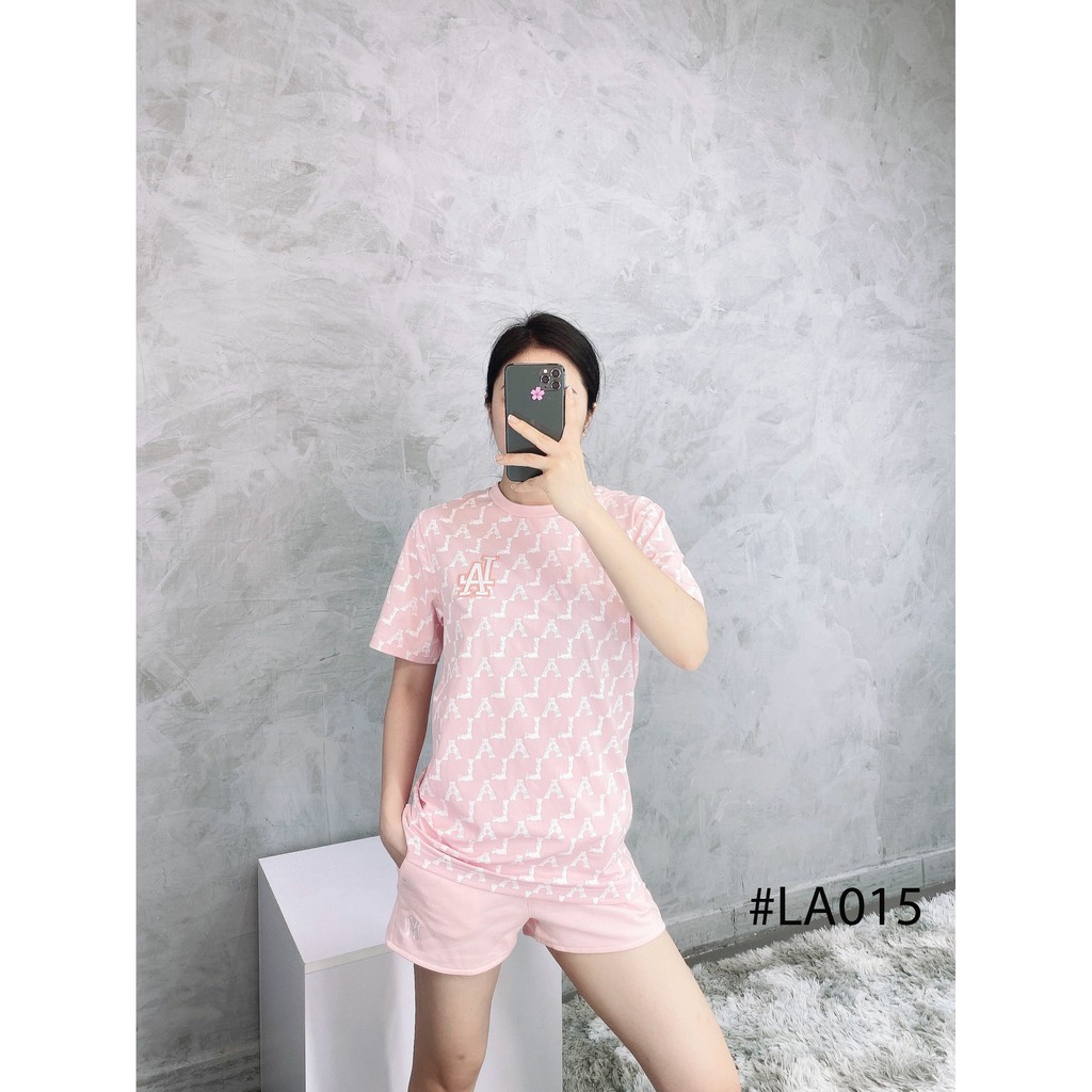 (HÀNG XUẤT XỊN) Áo hồng cam LA015 MONOGRAM L//A OVERFIT TEE PINK Made in V/N full tag code  Size XS S M L