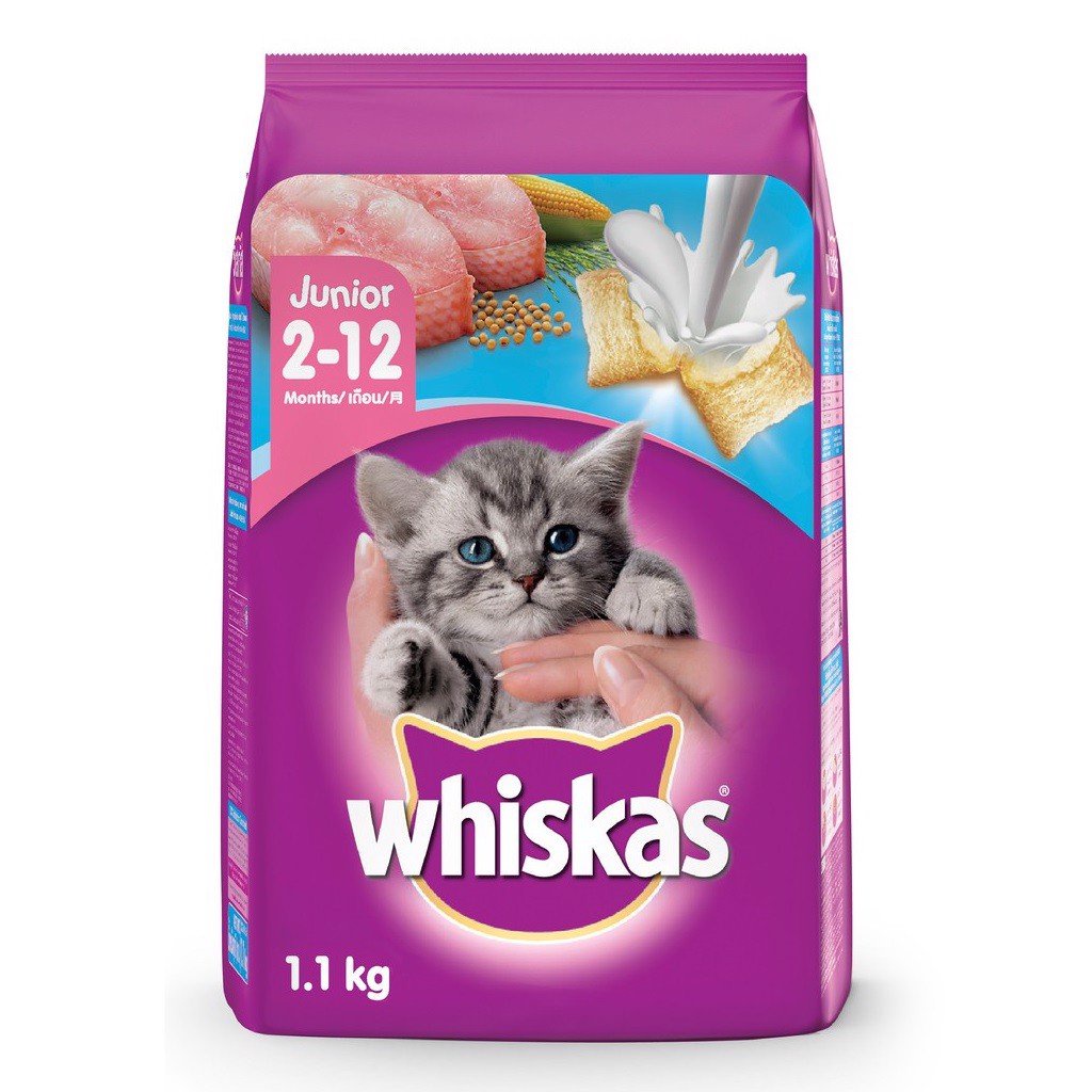 [Chính hãng][Hỏa tốc]Hạt Cho Mèo Con Whiskas Gói 1.1Kg Nhân Sữa