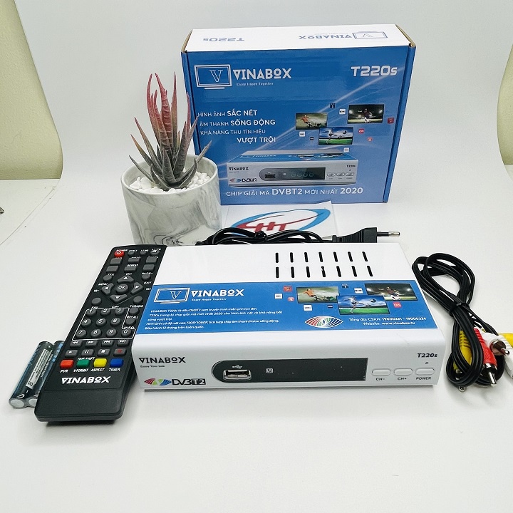 Đầu thu kỹ thuật số truyền hình mặt đất DVB T2 VINABOX T220S xem truyền hình miễn phí - hàng chính hãng