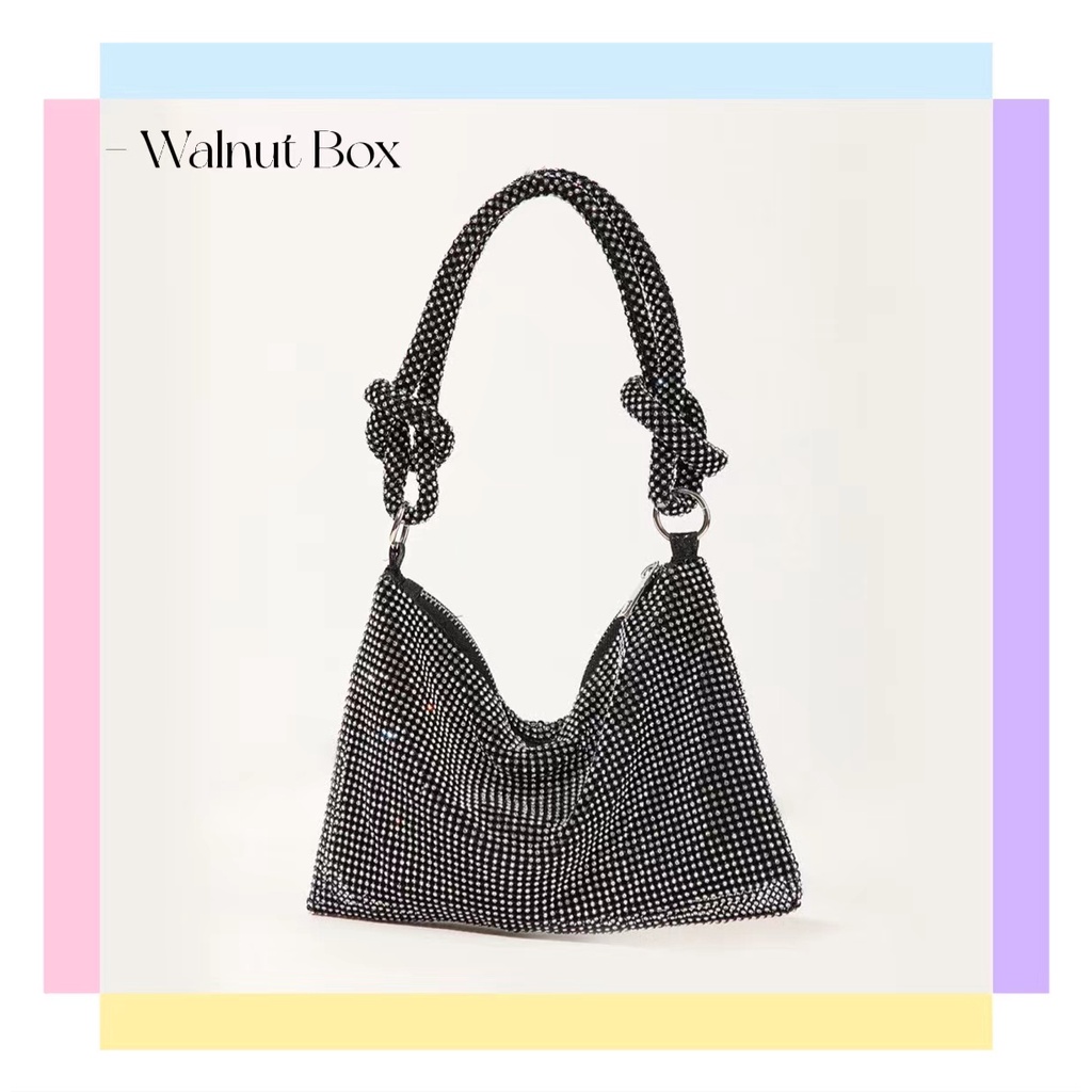 Túi Đeo Vai Đính Đá Kim Cương Lấp Lánh Thời Trang Mới Cho Nữ