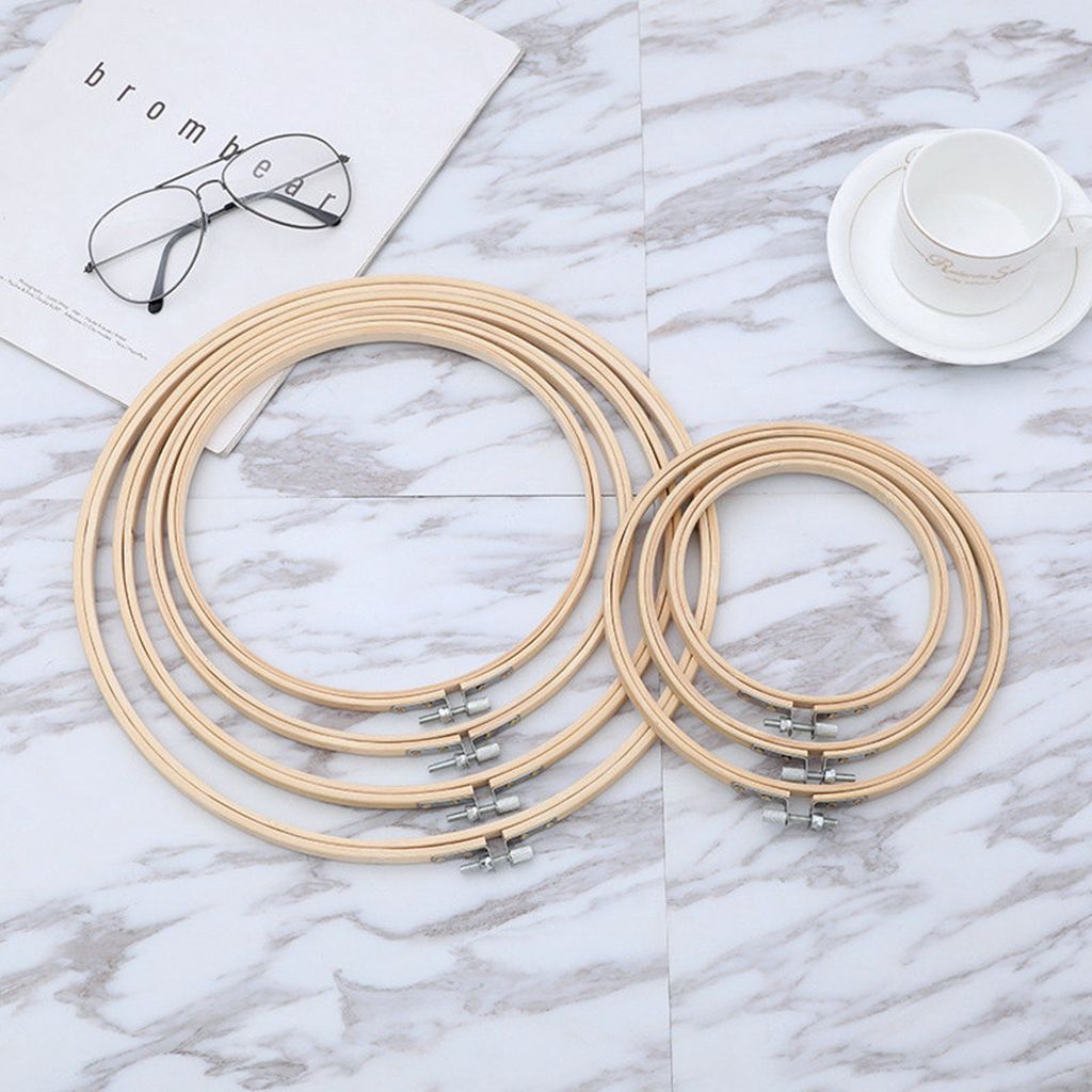 Khung thêu tranh chữ thập bằng tre DIY 10-40cm tùy chỉnh nhiều kích cỡ