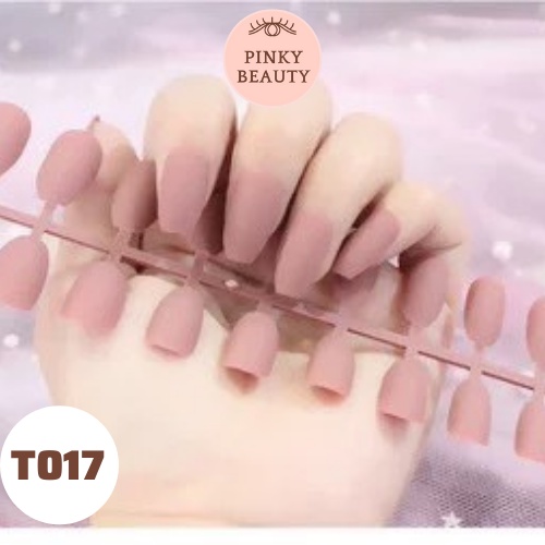 Móng Tay Giả Dài Bộ 24 Móng Giả Dáng Dài Trơn Màu Lì Siêu Sang, Thời Trang Cá Tính Cho Nữ - Pinky Beauty