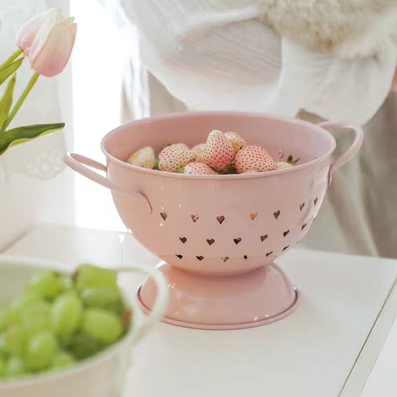 Rổ sứ tráng men đựng hoa quả, thực phẩm phong cách Vintage