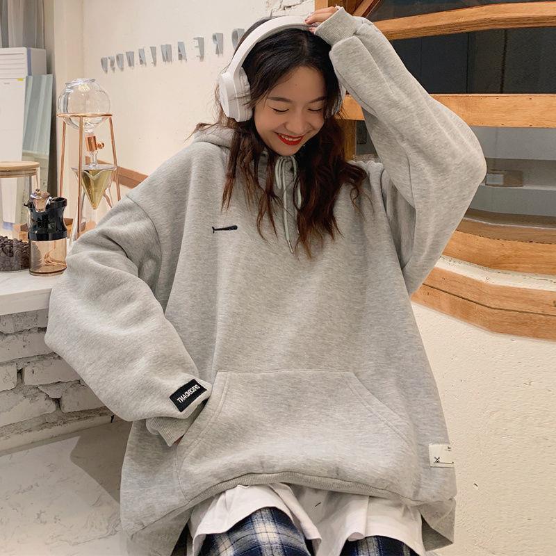 HOODIE |  Áo Hoodie Trơn Nam Nữ Form Rộng 2 Màu Cam Xám Vải Nỉ Dày Dặn 2 Lớp Không Xù Unisex Ulzzang | BigBuy360 - bigbuy360.vn