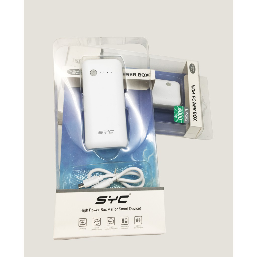 [ xả kho ] C96  PIN SẠC DỰ PHÒNG SYC 6000 mAh - PIN SẠC DỰ PHÒNG MINI CẦM TAY