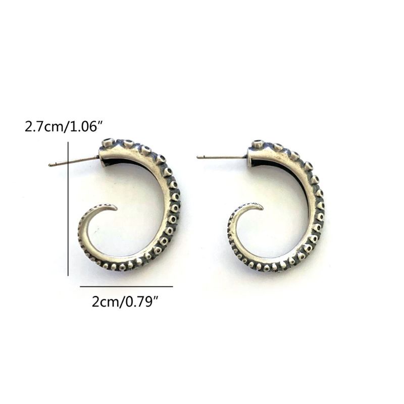 Youyo Bông Tai Đinh Tán Hình Con Mực Biển Sâu Phong Cách Punk Thời Trang Dự Tiệc