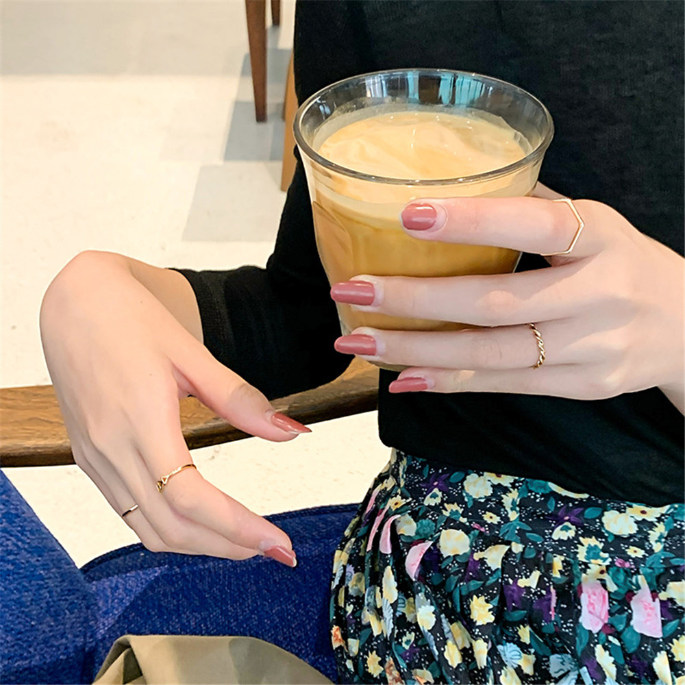 Bộ 4 chiếc nhẫn hình hoạc đa giác thời trang giản dị