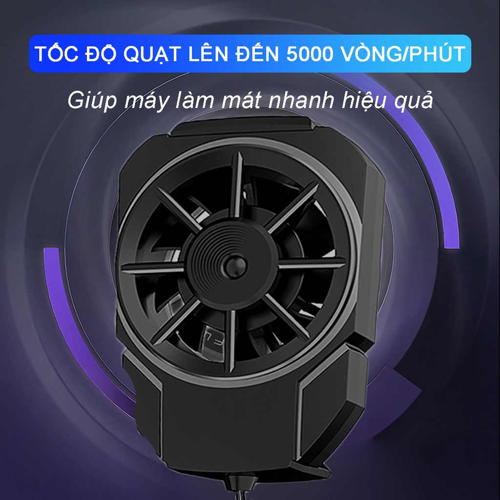 Quạt tản nhiệt điện thoại MEMO FLA4 gaming làm mát nhanh quạt 9 cánh chống ồn chơi game pubg freefire liên quân mobile