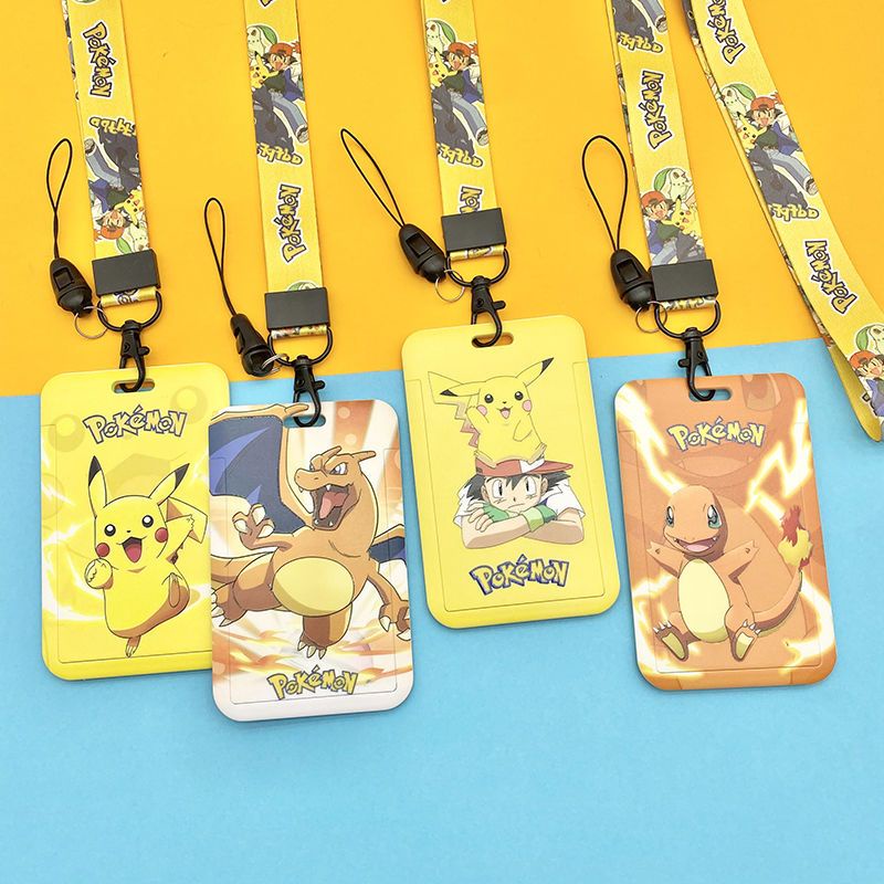 Túi Đựng Thẻ ID / Thẻ ID Họa Tiết Hoạt Hình Pokemon Có Dây Đeo Cho Học Sinh Mẫu Giáo