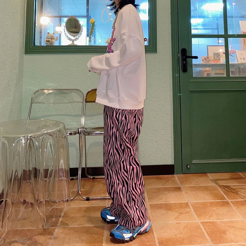 Quần Dài Ống Rộng Họa Tiết Ngựa Vằn Cho Nữ | BigBuy360 - bigbuy360.vn