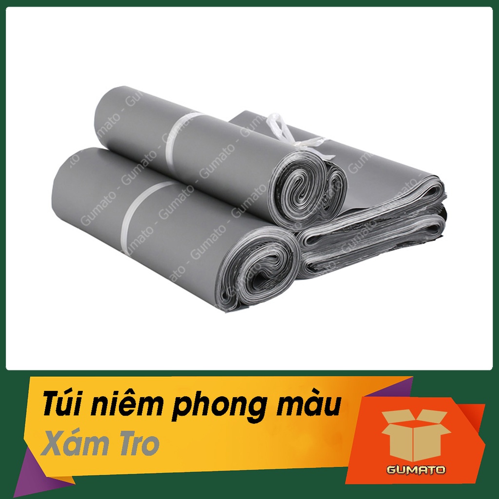 Túi gói hàng niêm phong màu Xám Tro, hàng có sẵn nhiều size