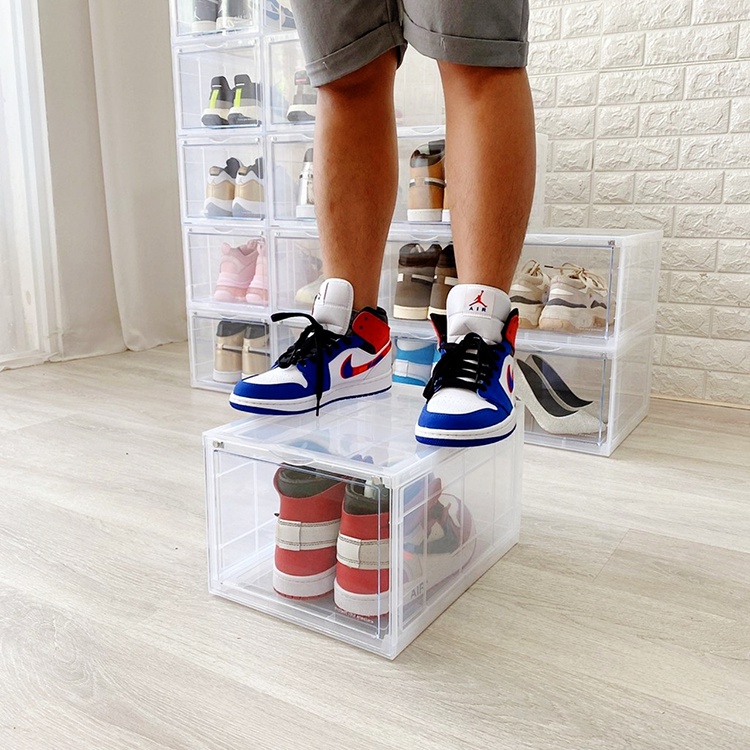 Combo 10 hộp đựng giày Sneaker full Nhựa Cứng Nắp Mở Nam Châm Tiện Lợi