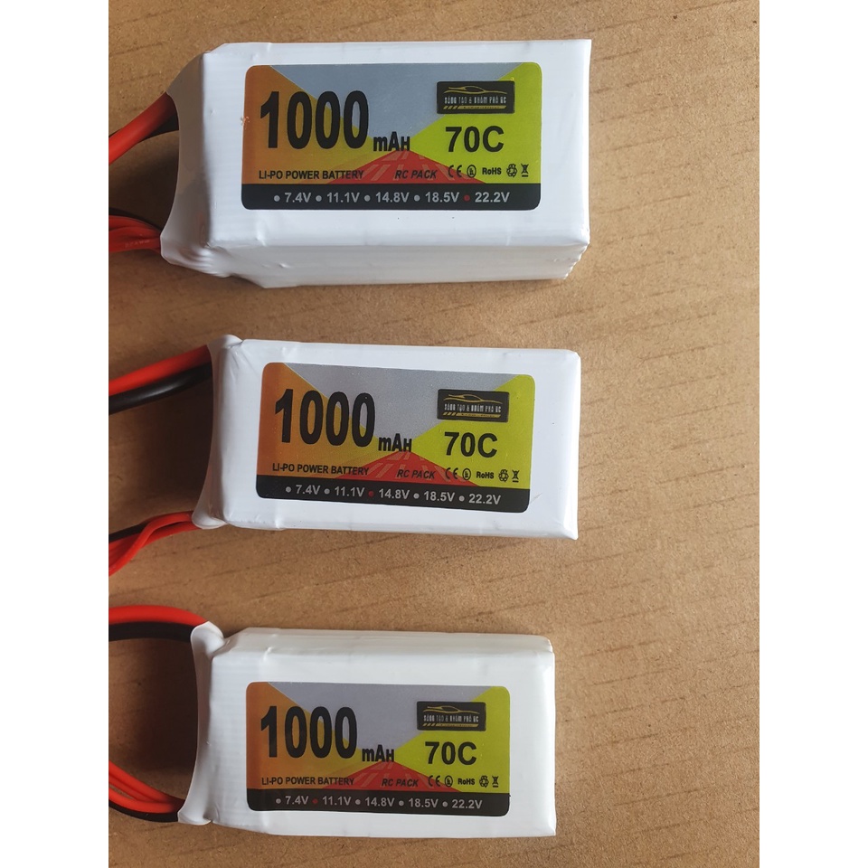 Pin LiPo 3s, 4s, 6s 1000mah 70C dòng xả cao