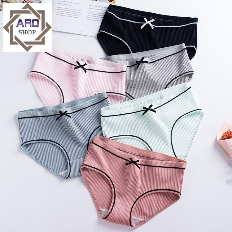 Quần Lót Cotton Tăm Cạp Nơ Sợi Cotton Tự Nhiên Thoáng Mát QL23 | BigBuy360 - bigbuy360.vn