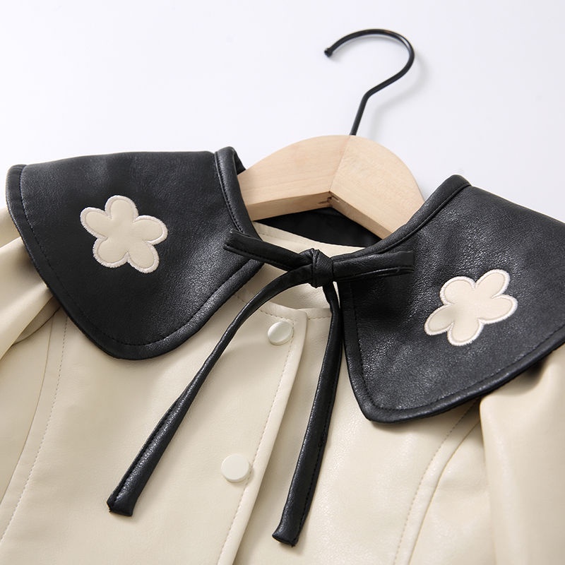 Áo Khoác Da Phong Cách Phương Tây Thời Trang Mùa Thu 2022 Cho Bé Gái