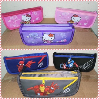 Túi đựng bút 2 ngăn, Bóp viết vải học sinh hình hoạt hình