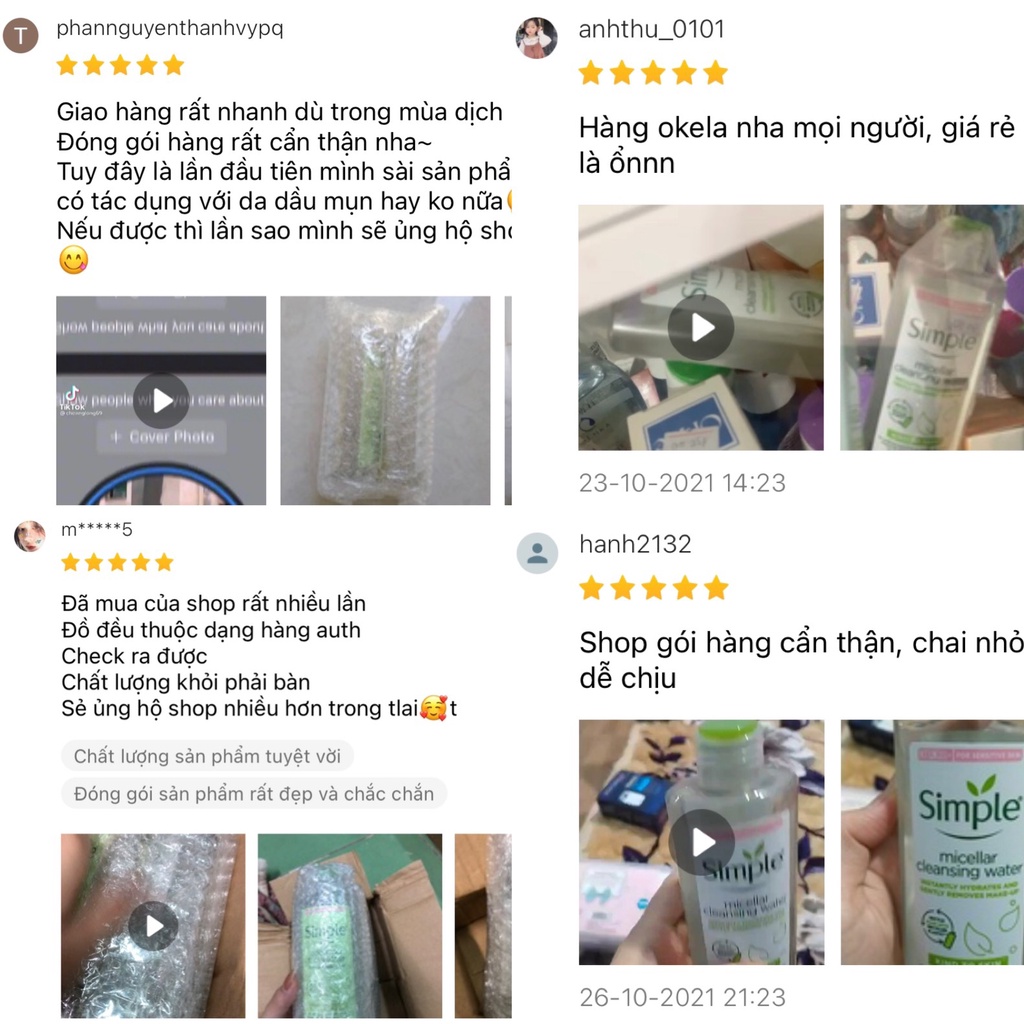 [Quà Tặng Khẩu Trang] Nước Tẩy Trang Simple - Micellar làm sạch trang điểm vượt trội - không chứa cồn gây khô rát 200ml | BigBuy360 - bigbuy360.vn