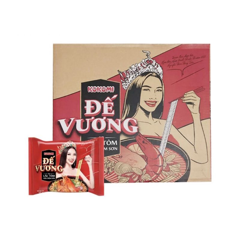 Mì Kokomi Đế Vương 1 thùng (30 gói) / Thùng mì ăn liền Kokomi vị lẩu tôm hỏa diệm sơn