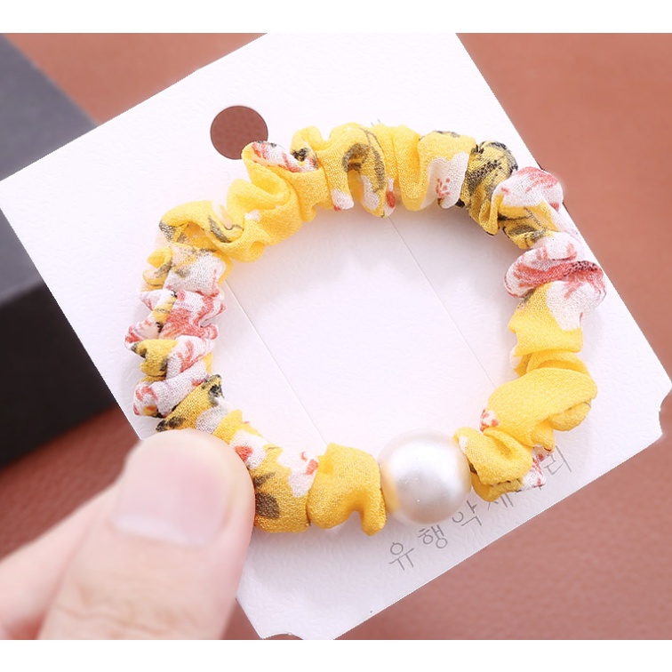 Buộc tóc vải gắn hột đủ màu lựa chọn
