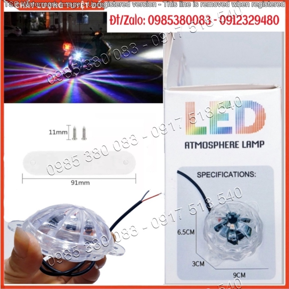Đèn Led Gầm Xe Trang Trí Gầm Xe Máy Tự Động Đổi Màu 7 Màu 3 Chế Độ Sáng Chống Nước Tuyệt Đối Ảnh thật Sp