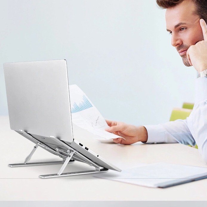 Giá đỡ laptop stand nhôm hỗ trợ tản nhiệt có thể gấp gọn chỉnh độ cao để laptop ipad macbook surface N3 D103