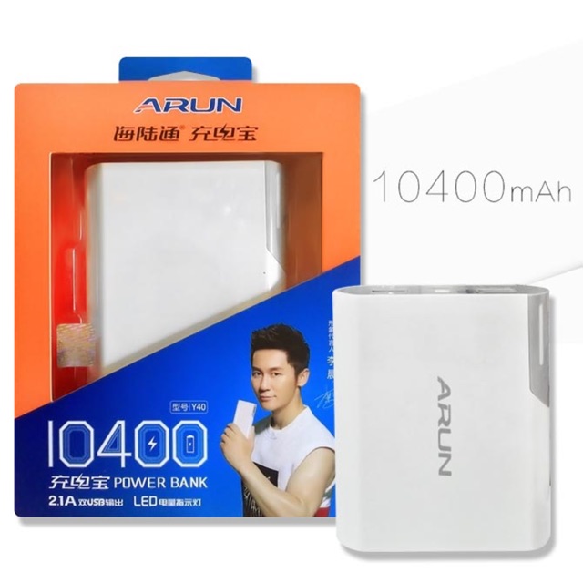 Pin xạc dự phòng Chính hãng Arun 10400mah