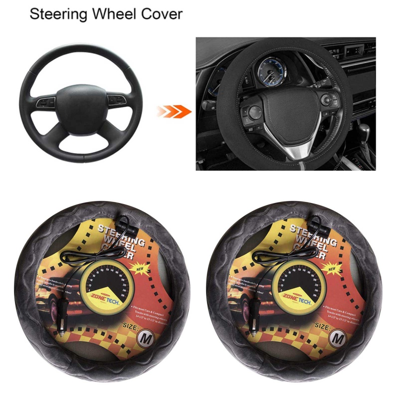 Vỏ Bọc Vô Lăng Xe Hơi Bằng Da Lộn 38cm Cho DC 12V Redefine Sty