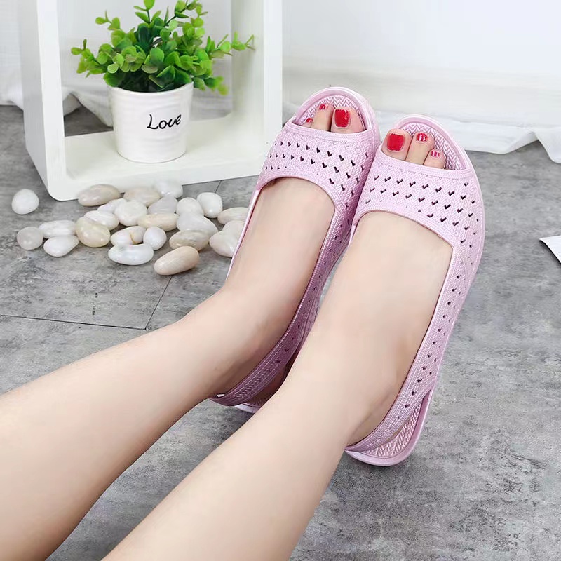 Giày Sandal Nhựa Đế Mềm Chống Thấm Nước Thời Trang Mùa Hè 2020 Dành Cho Nữ