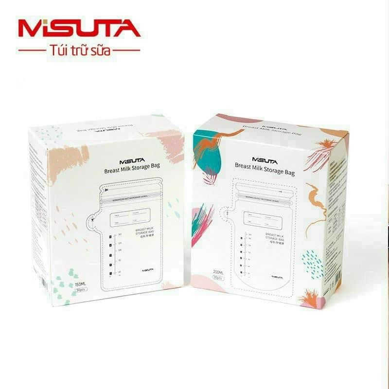 Túi trữ sữa Misuta dung tích 150ml,200ml, hộp 30 túi có vòi rót