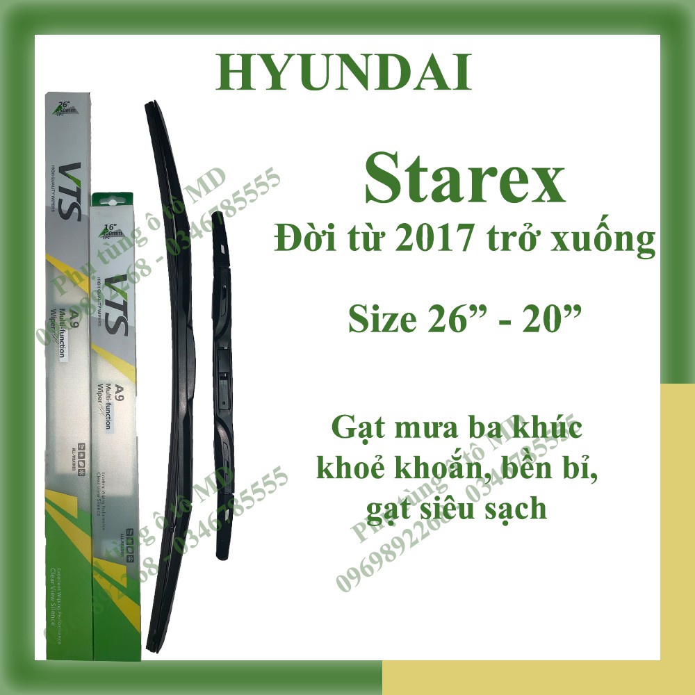 Bộ gạt mưa Hyundai Starex các đời và gạt mưa các dòng xe khác của Hyundai: Tucson, Verna, Accent, Electra, Getz