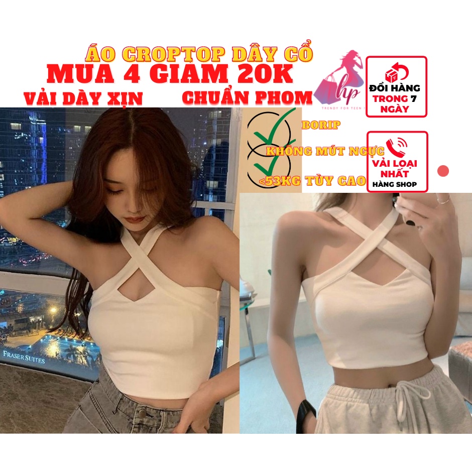 áo croptop nữ dạng ống khoét ngực dây chéo cổ ôm body cực sexy mẫu mới 2022 - mã A123