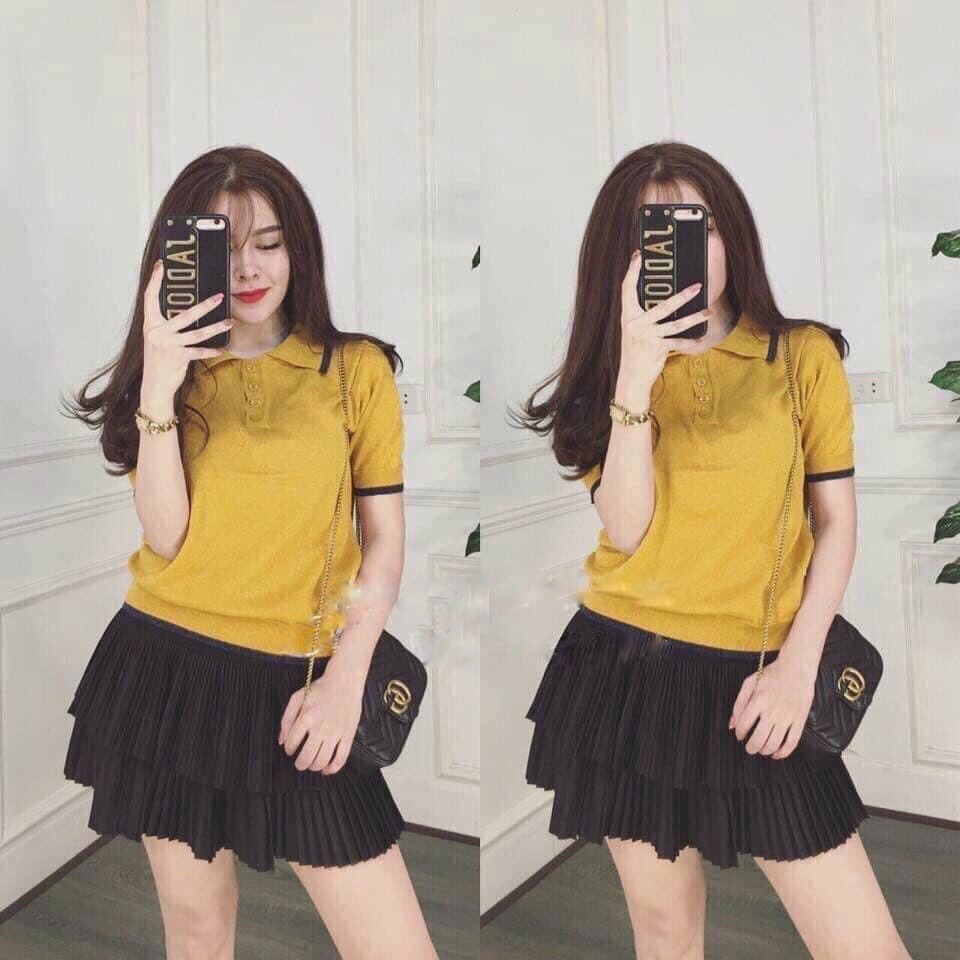 Chân váy dập li ngắn 2 tầng cho nữ hàng QC cao cấp | BigBuy360 - bigbuy360.vn