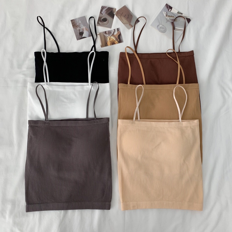 Áo hai dây màu trơn có mút đệm ngực 47271