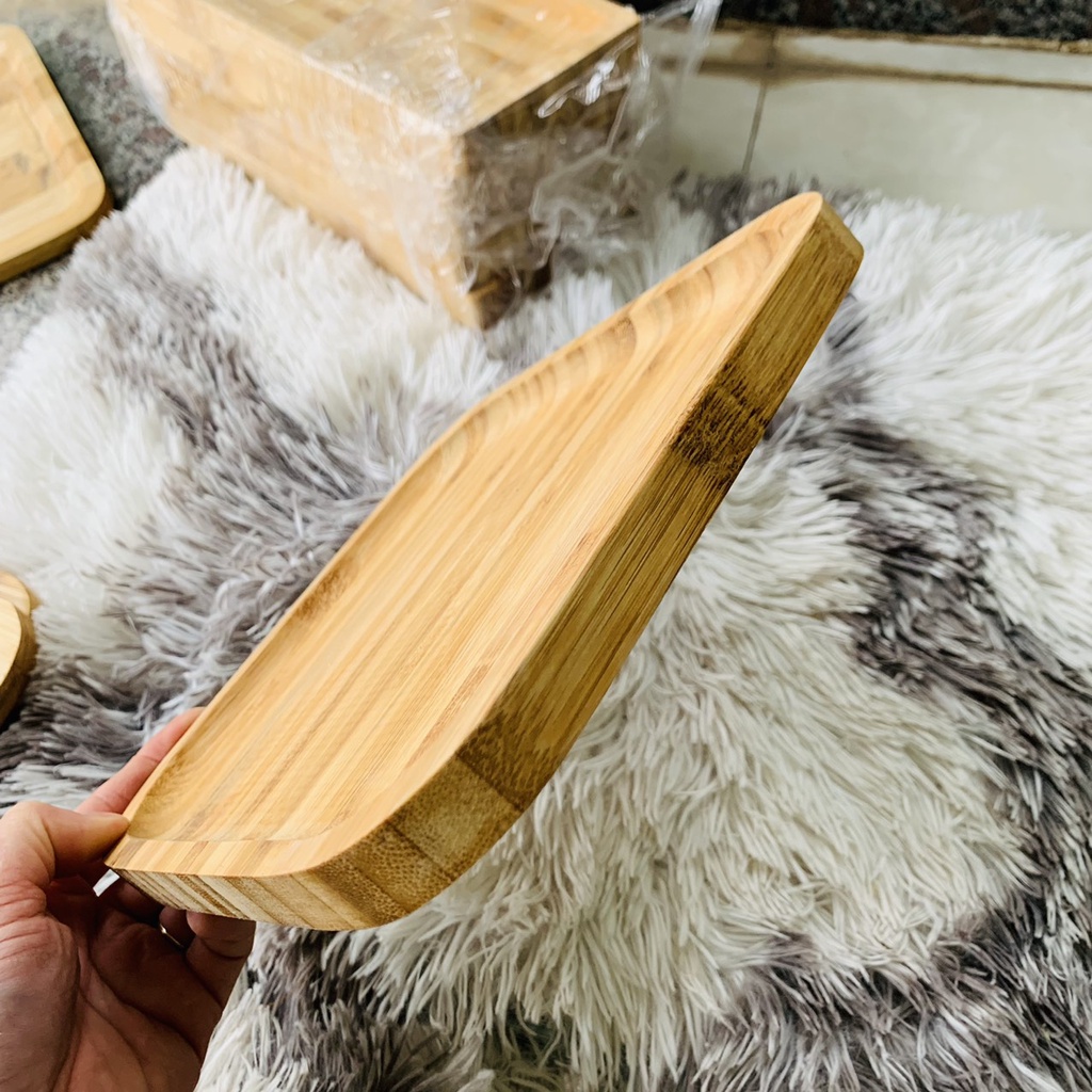 Khay tre vuông 20cm để đồ ăn, đồ dùng cao cấp _ Decor