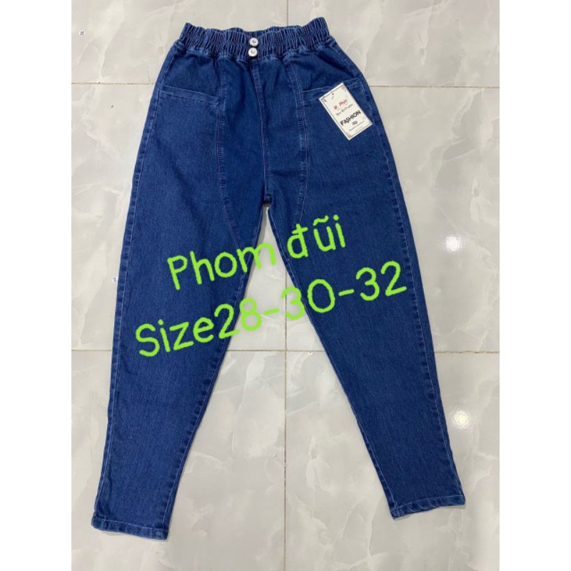 Quần jean lửng nữ, form đũi, lưng thun | BigBuy360 - bigbuy360.vn