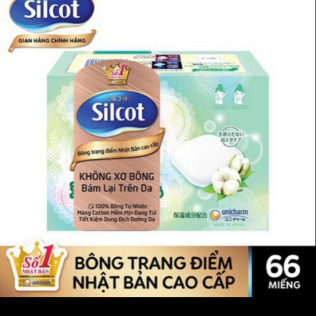 Bông tẩy trang silcot cao cấp hộp 66 miếng